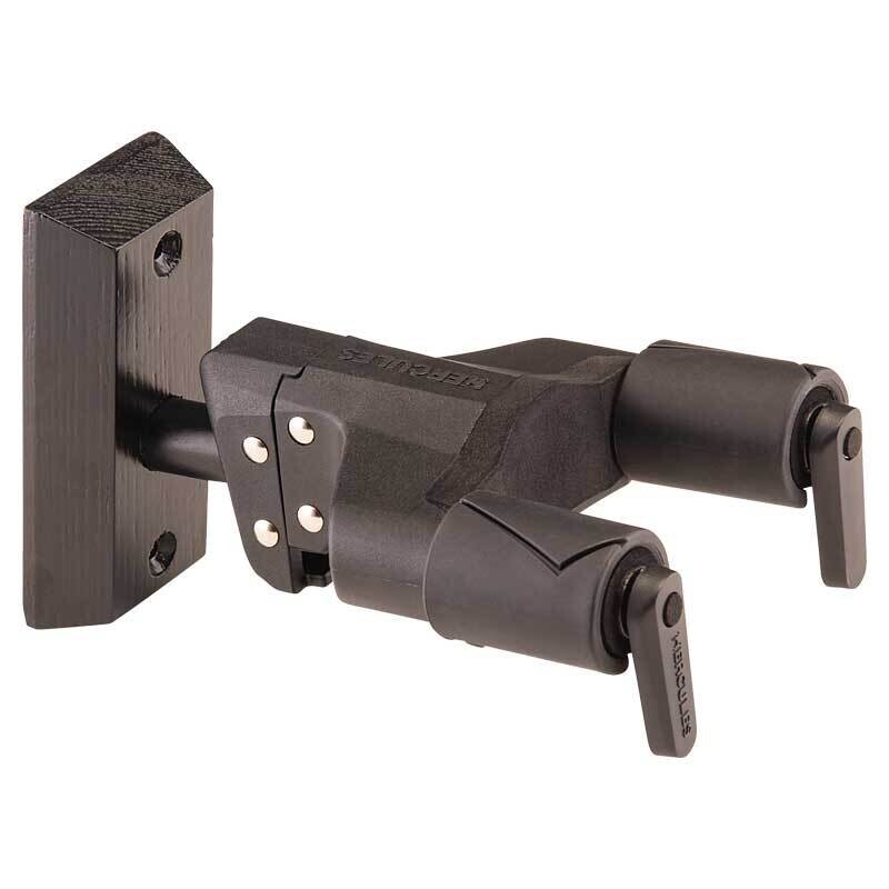 Hercules GSP38WBK PLUS Guitar Wall Hanger, Black Wood Base