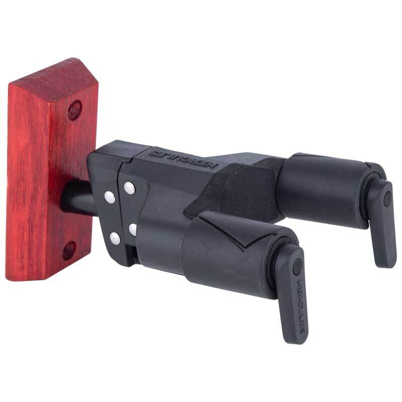 Hercules GSP38WBR PLUS Guitar Wall Hanger, Burgundy Wood Base