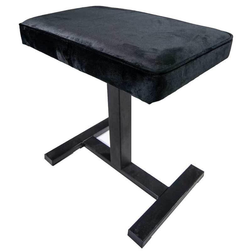 GLISSANDO 2 Hydrolic (gas lift) Piano Stool, Thick Black Velvet Top, Satin Black