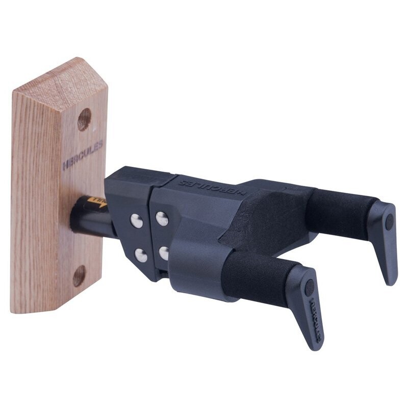 Hercules USP10WB Ukulele Hanger, Auto Grip System (AGS) Yoke, Wood Wall Base