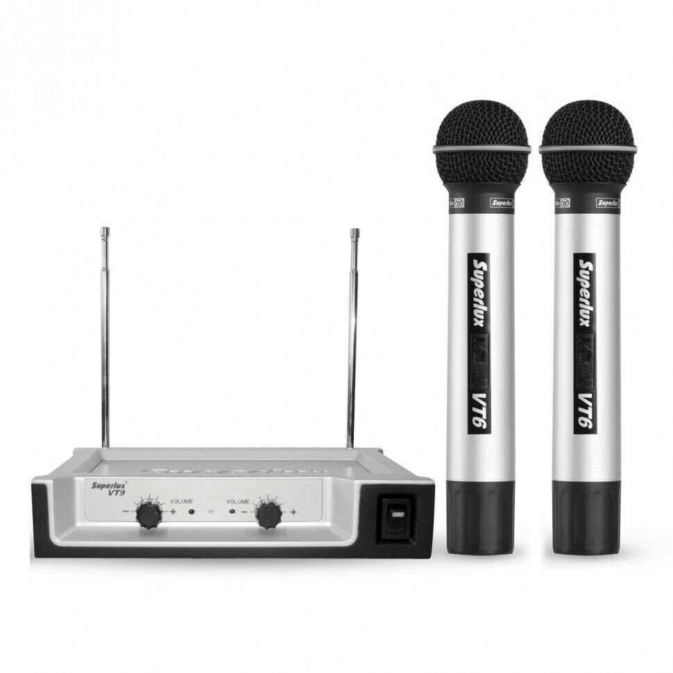 Wireless Twin Microphone 2 Channel System Superlux VT96AA Professional