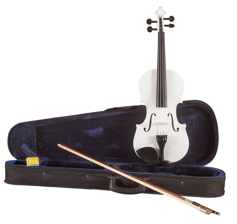 Koda Beginner Violin, 4/4 Size Fiddle, Comes with Case, Bow &amp; Rosin - WHITE