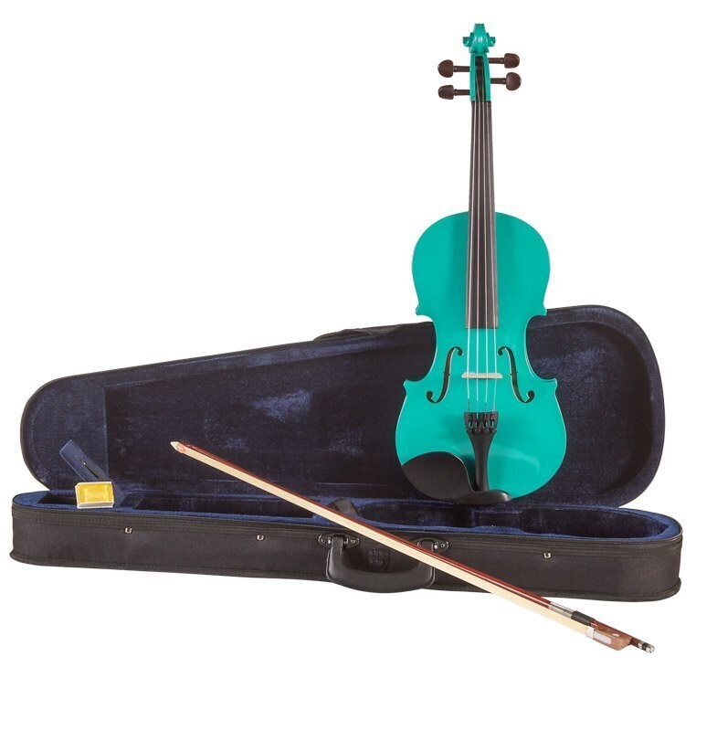 Koda Beginner Violin, 1/2 Size Fiddle, Comes with Case, Bow &amp; Rosin - GREEN