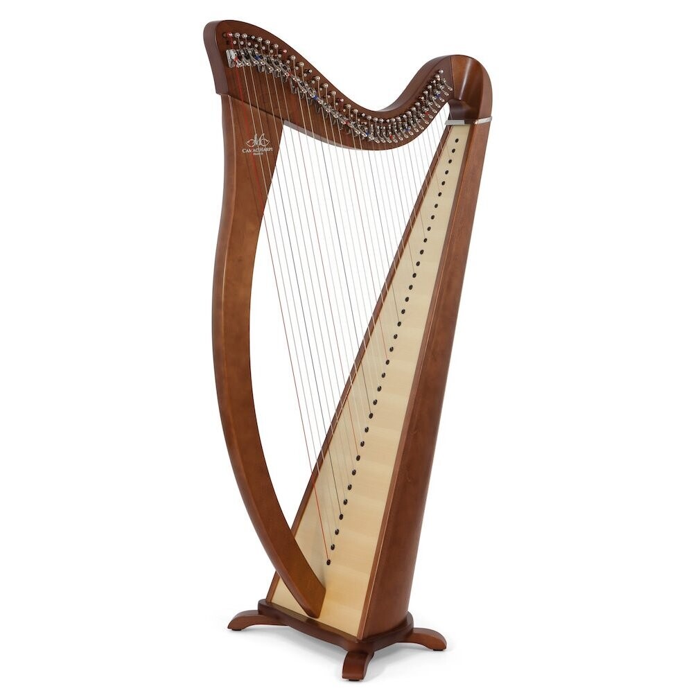 Camac Hermine 34 String Harp, Walnut