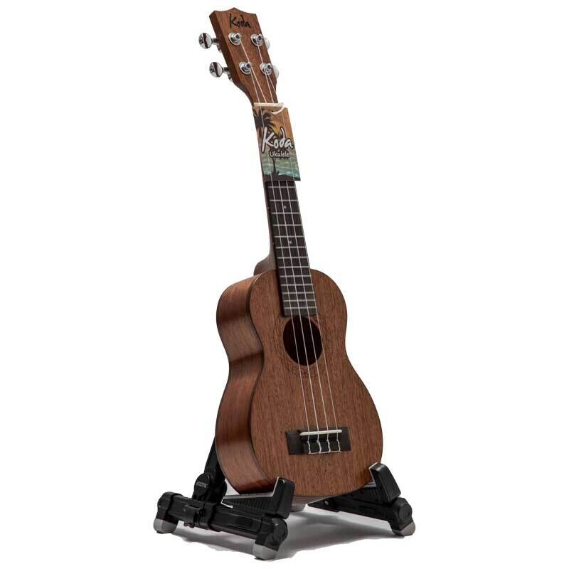 Koda 21&quot; Soprano Ukulele, Solid Mahogany Body, Engraved Rosette &amp; Logo, Aquila Strings, Gigbag