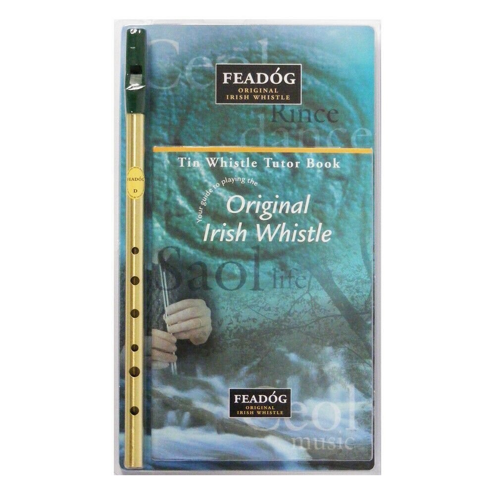 Tin Whistle Feadog Brass D Irish Whistle - DOUBLE PACK
