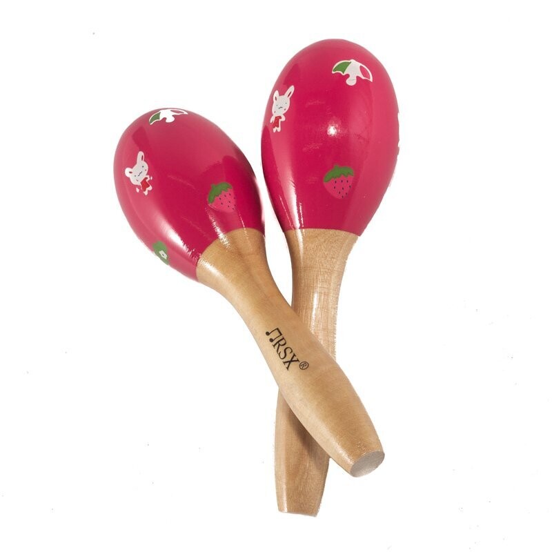 Koda 6&quot; (15cm) Wooden Maracas, Pink, Set of 2