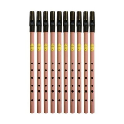 Feadog Pink D Whistles, Black Top - BOX OF 10