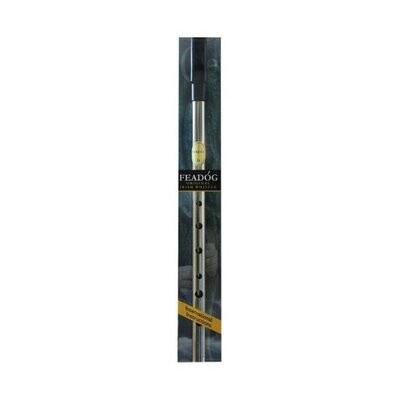 Tin Whistle Feadog Nickel D Whistle, Black Top - PRESENTATION PACK