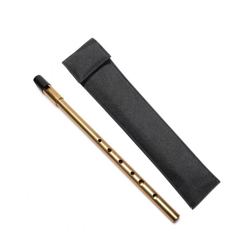 Killarney Whistle, Tuneable Irish Brass D Whistle with Padded Pouch