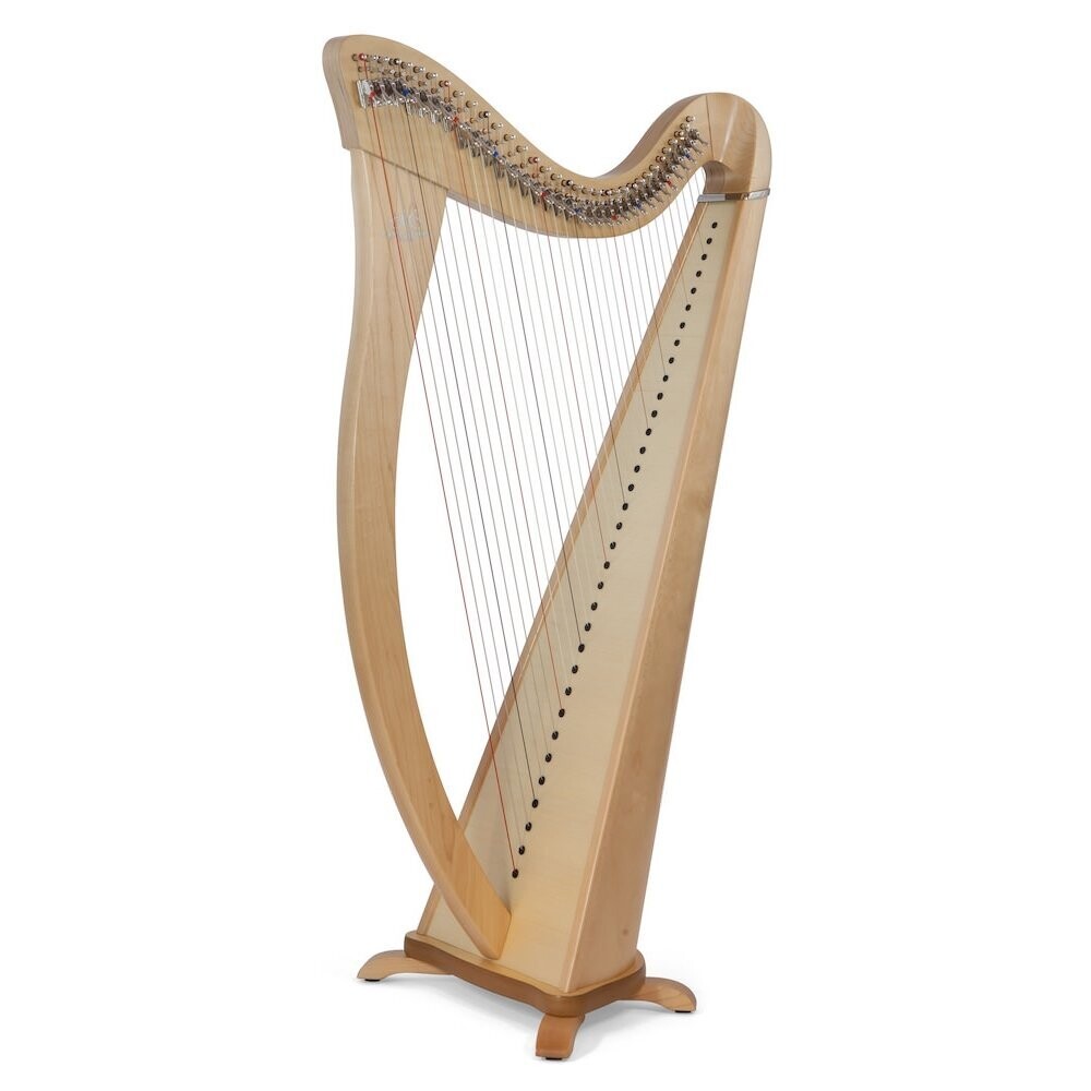 Camac Hermine 34 String Harp, Natural Maple
