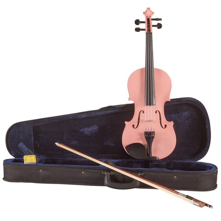 Koda Beginner Violin, 3/4 Size Fiddle, Comes with Case, Bow &amp; Rosin - PINK