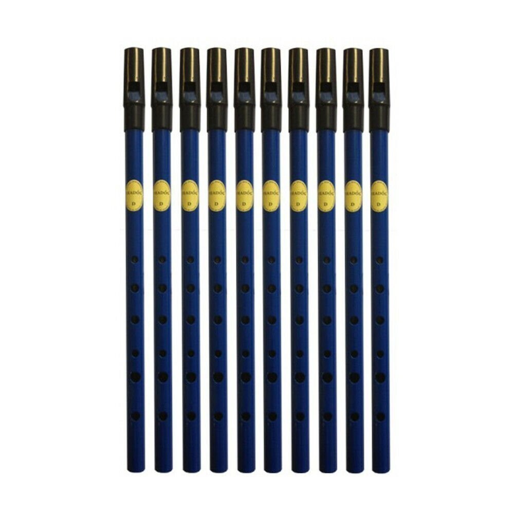 Feadog Blue D Whistles, Black Top - BOX OF 10