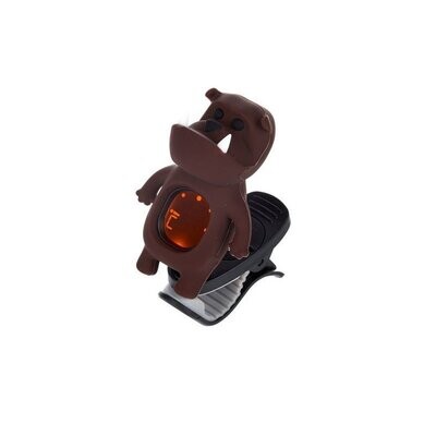 Cartoon Bulldog Clip-On Chromatic, Bass, Guitar, Violin, Ukulele Tuner - BROWN