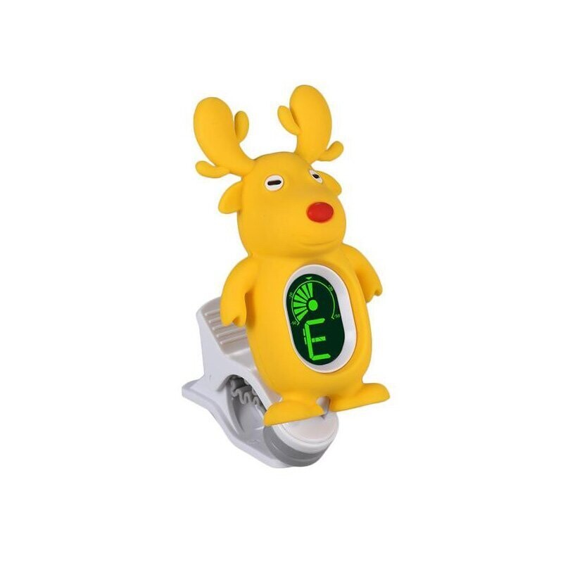 Cartoon Reindeer Clip-On Chromatic, Bass, Guitar, Violin, Ukulele Tuner - YELLOW