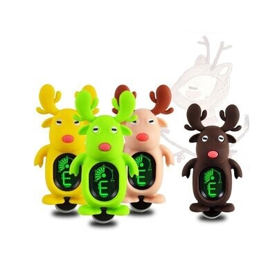 Cartoon Reindeer Clip-On Chromatic, Bass, Guitar, Violin, Ukulele Tuner - GREEN