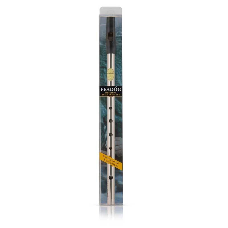 Feadog Nickel C Tin Whistle, Black Top - PRESENTATION PACK