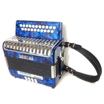 Garvey AAA 2 Row Button Accordion with Hard Case, Blue