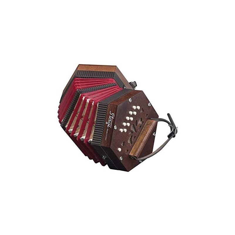 Stagi M3 Anglo Style 2 Row Beginner Concertina, Wood Finish