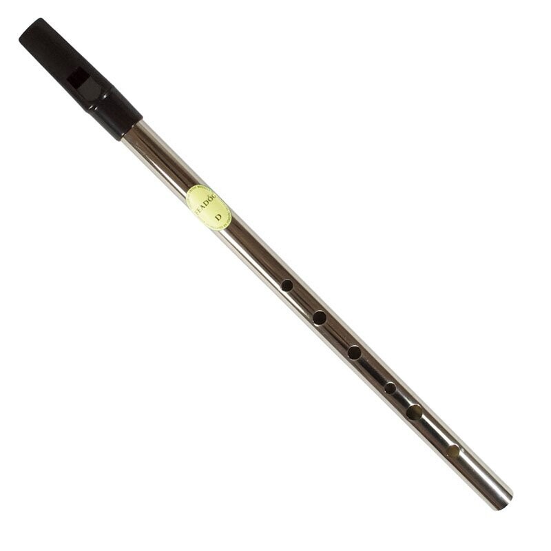 Tin Whistle Feadog Nickel D Whistle, Black Top