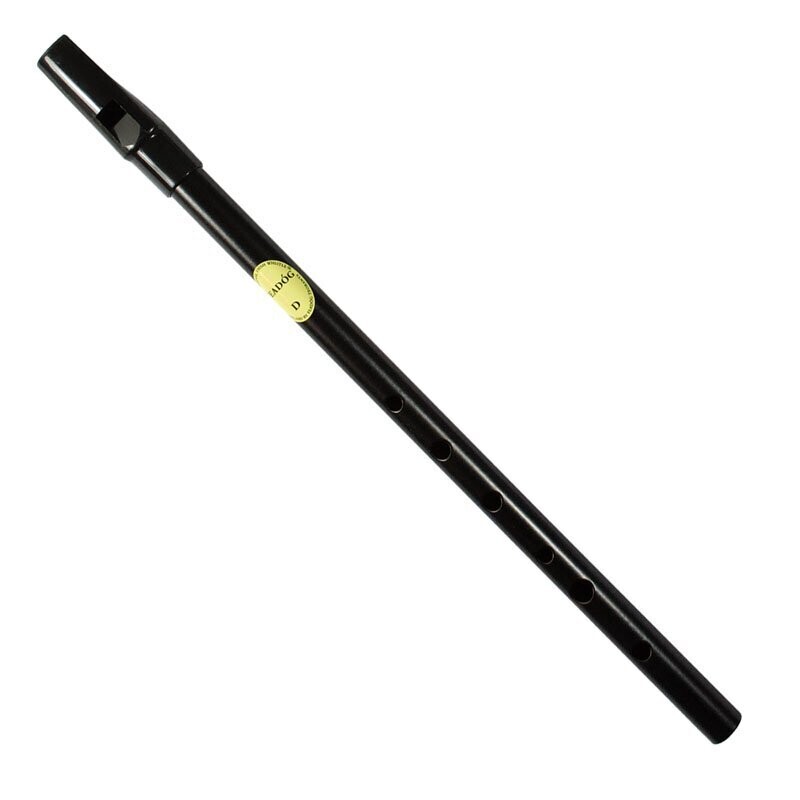Whistle Feadog Black D Irish Tin Whistle, Black Top