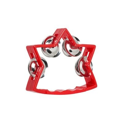 Koda 6&quot; (15cm) Star Tambourine 4 Jingles, Red