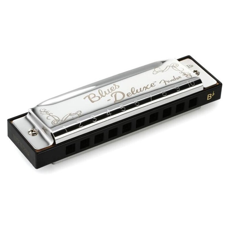 Fender Bb Harmonica, Blues Deluxe Diatonic 10-hole Harmonica with Case