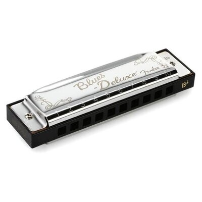 Fender Bb Harmonica, Blues Deluxe Diatonic 10-hole Harmonica with Case