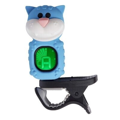 Cartoon Cat Clip-On Chromatic, Bass, Guitar, Violin, Ukulele Tuner - BLUE