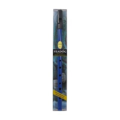 Tin Whistle Feadog Blue D Whistle, Black Top - PRESENTATION PACK