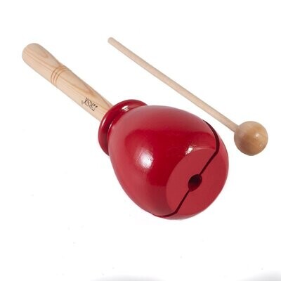 Koda 9.5&quot; (24cm) Oriental Red Wooden Tulip Tone Block on Handle with Beater