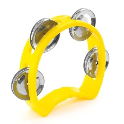 Koda 4&quot; (10cm) Mini Tambourine 4 Jingles, Yellow