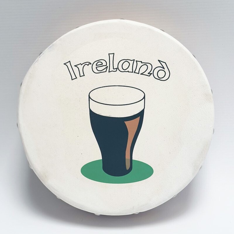 Koda Irish Bodhran 8&quot; with Beater Solid Wooden Frame &amp; Crossbar, IRELAND PINT