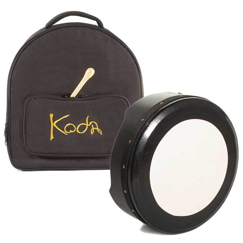 Koda Bodhran 16&quot;x5&quot; Deep Rim Hand Tuneable, Solid Wooden Black Frame, Bag &amp; Beater