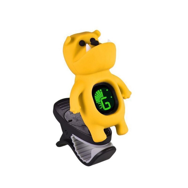 Cartoon Bulldog Clip-On Chromatic, Bass, Guitar, Violin, Ukulele Tuner - YELLOW