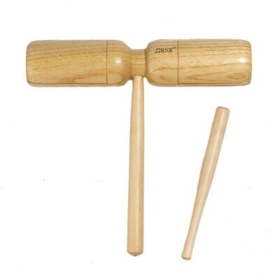 Koda 8.5&quot; (22cm), 2 Tone Wooden Block with Beater, Natural Finish