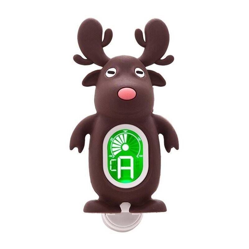 Cartoon Reindeer Clip-On Chromatic, Bass, Guitar, Violin, Ukulele Tuner - BROWN