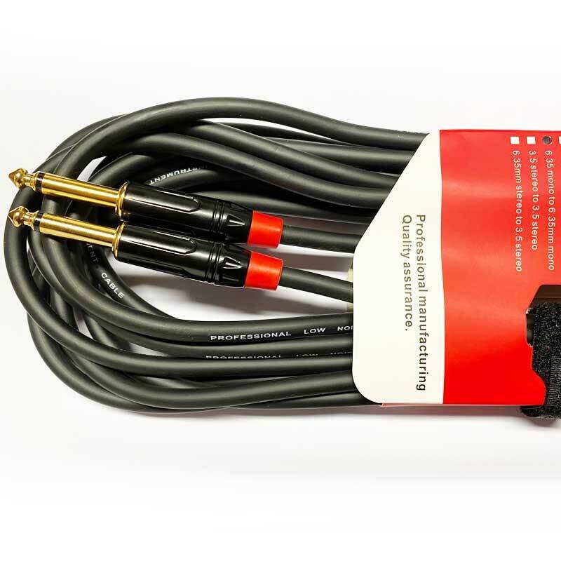 Koda 20FT/ 6M Instrument Cable, Gold-Plated 6.35mm Mono Jack - 6.35mm Mono Jack, Black
