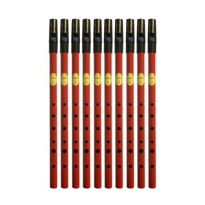 Feadog Red D Whistles, Black Top - BOX OF 10