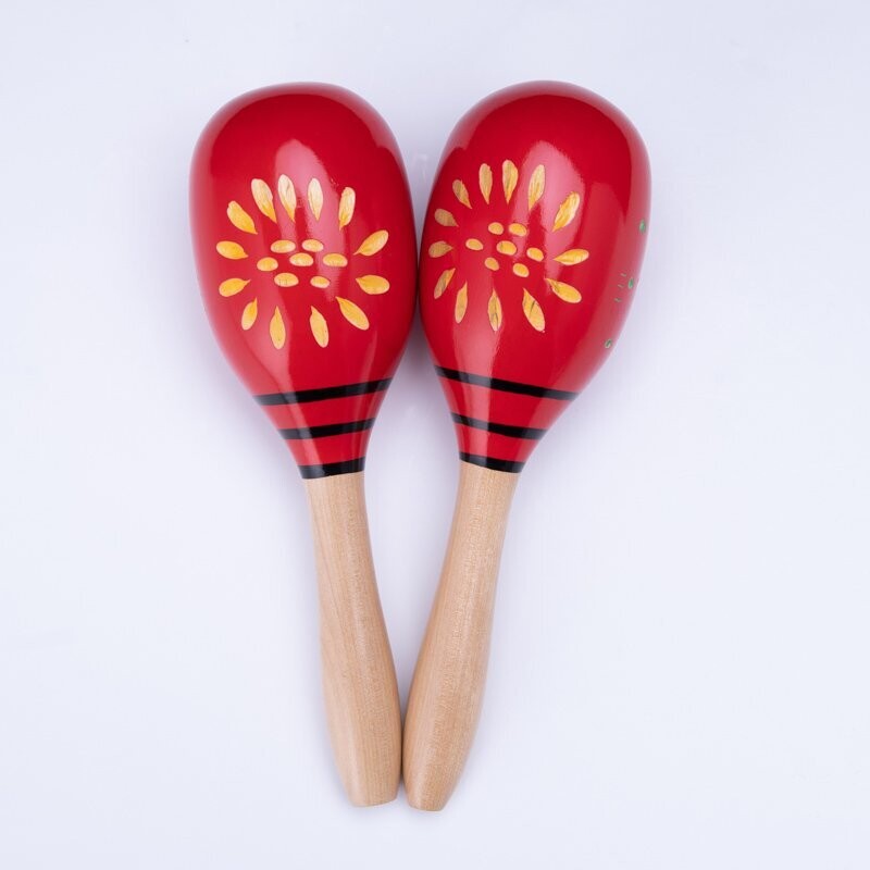 Koda 9&quot; (23cm) Wooden Maracas, Red, Set of 2
