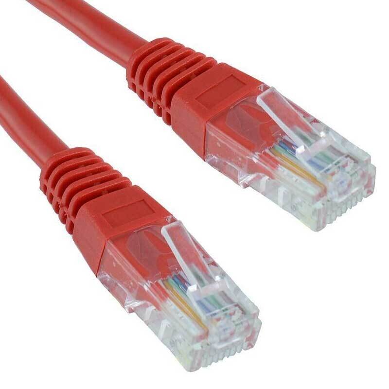 Booted CCS C5E UTP Ethernet Patch Lead 0.5m, Red
