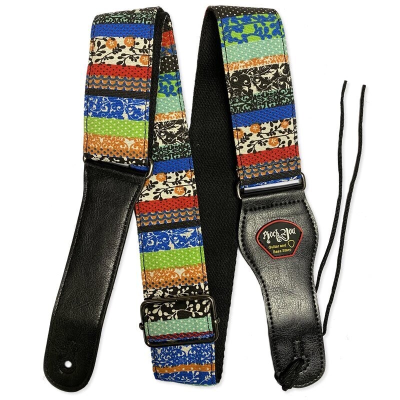 RockYou 2&quot; Denim Adjustable Guitar Strap, Pic Holder, HIPSTER