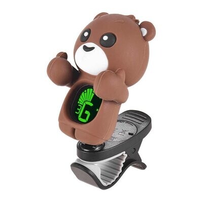 Cartoon Kai Bear Clip-On Chromatic, Bass, Guitar, Violin, Ukulele Tuner - BROWN