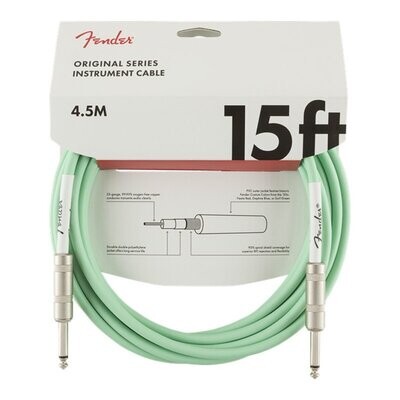 Fender Instrument Cable, 15FT / 4.5M Original Series Lead, Surf Green