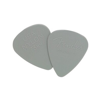 Fender Plectrums, Nylon Gray, Medium Picks, Non-Slip Gripping Surface, Pack of 12