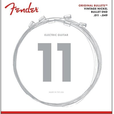 Fender Electric Guitar Strings, Pure Nickel Bullet-End Strings, .011-.049