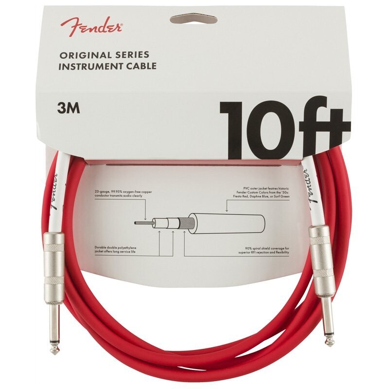 Fender Instrument Cable, 10FT / 3M Original Series Lead, Fiesta Red