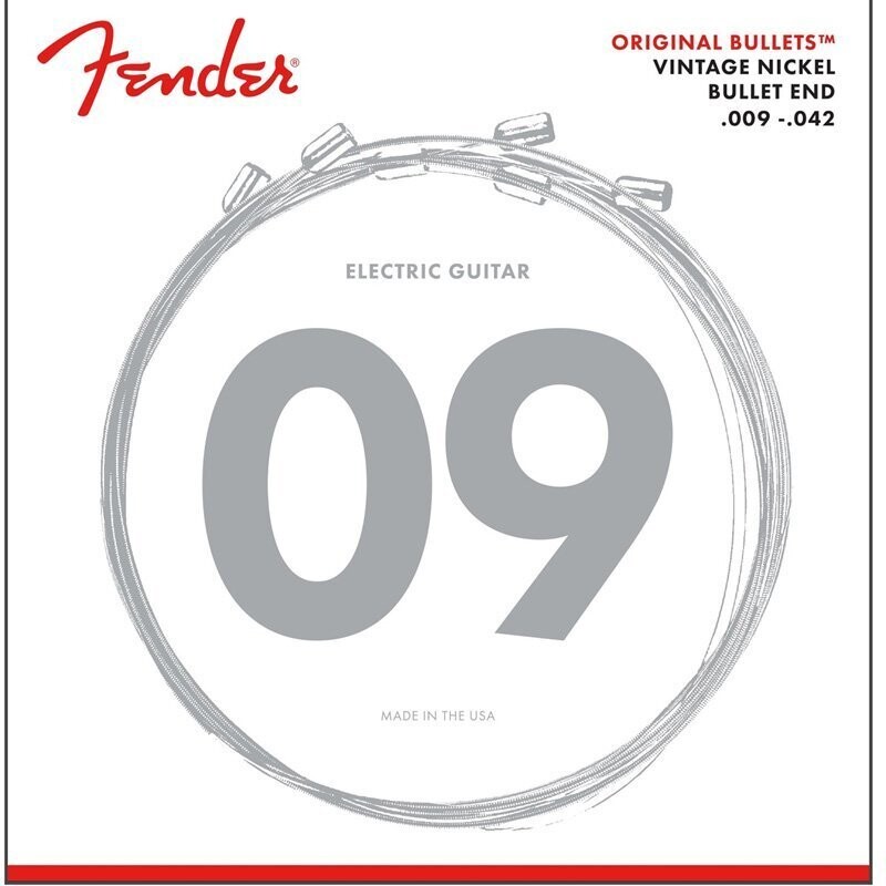 Fender Electric Guitar Strings, Pure Nickel Bullet-End Strings, .009-.042