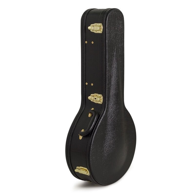 Koda 17 Fret Banjo Arch Top Wooden Case, 7mm black plush interior, BLACK