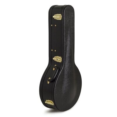Koda 17 Fret Banjo Arch Top Wooden Case, 7mm black plush interior, BLACK